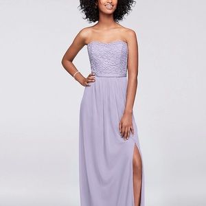 David’s Bridal Mesh and Lace strapless